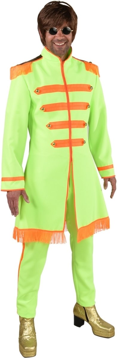 Beatles Kostuum | Fel Groen Lonely Hearts Club Beatles | Man | XL | Carnaval kostuum | Verkleedkleding